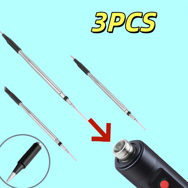 Tools For Electronic Workshop - Metal Soldering Iron Tips 3 Pack,