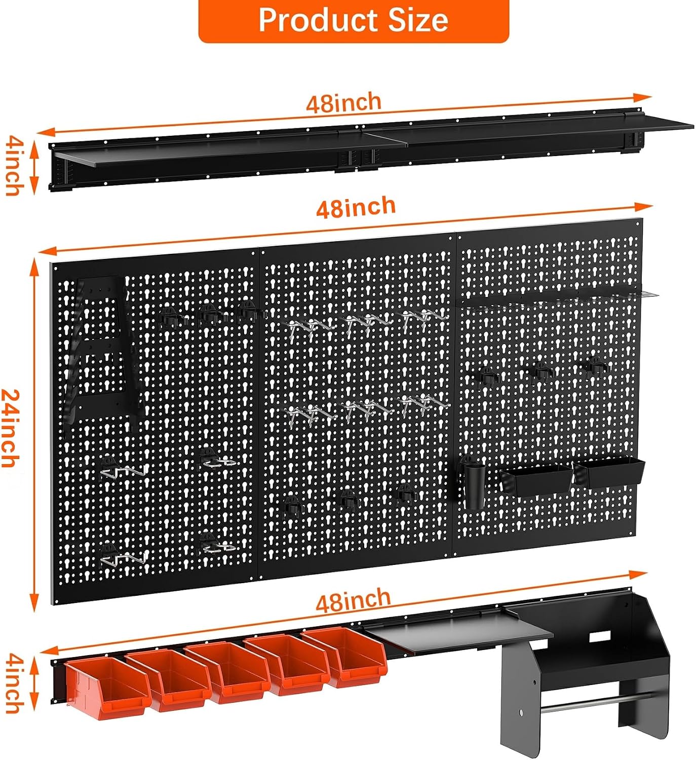 Metal Pegboard Wall Organizer  - Workshop Tools Hanging ulasan dan harga