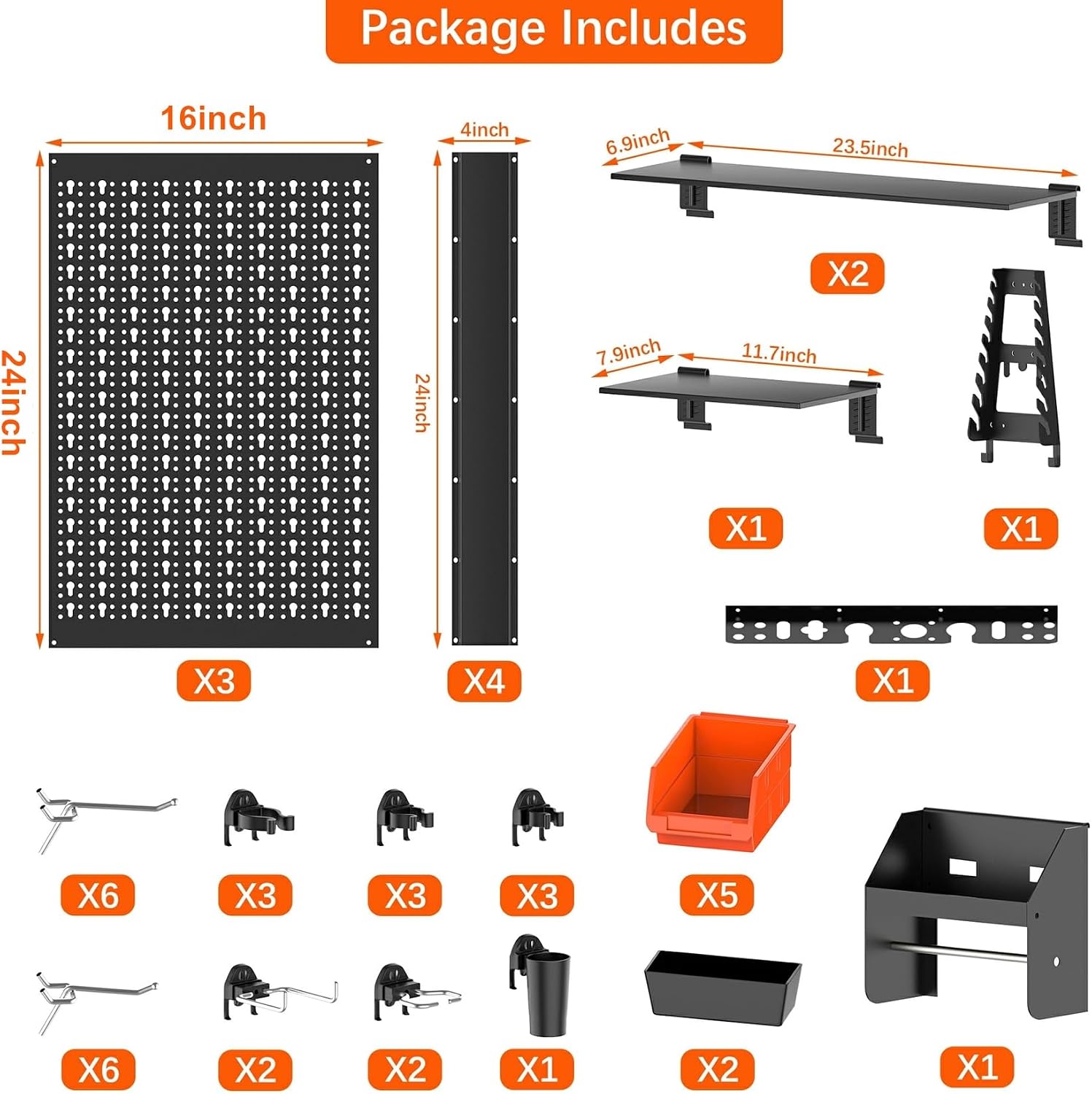 Metal Pegboard Wall Organizer  - Workshop Tools Hanging ulasan dan harga
