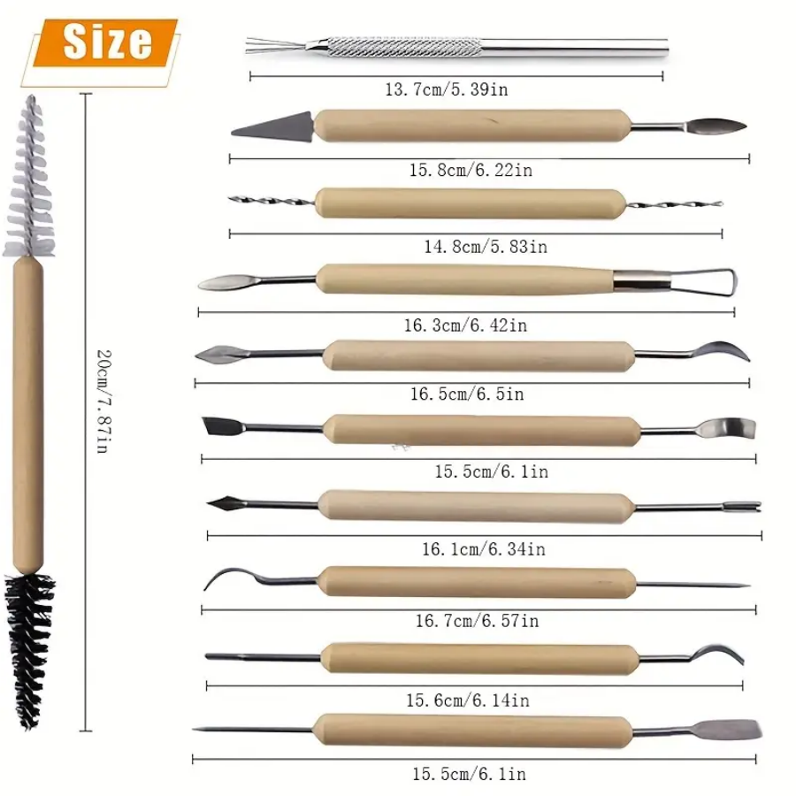 1SET Pottery Clay Sculpting Mo - Chisel Set Wood ulasan dan harga