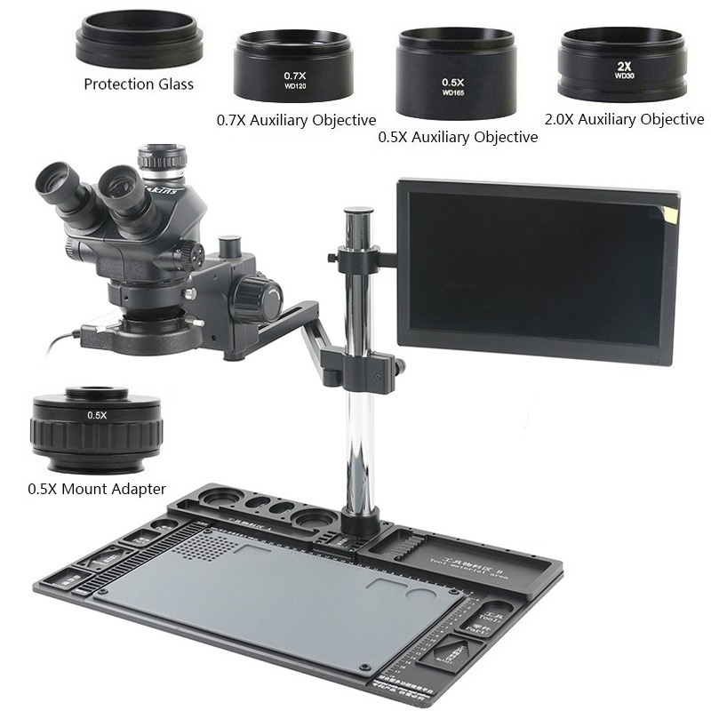3.5x-100x Zoom Confocal Trinoc - Workbench Portable Fold ulasan dan harga
