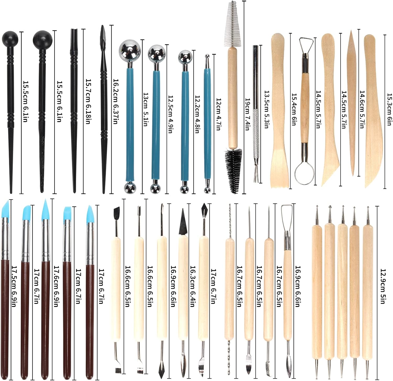 Pottery Clay Sculpting Tools K - Chisel Set Wood ulasan dan harga