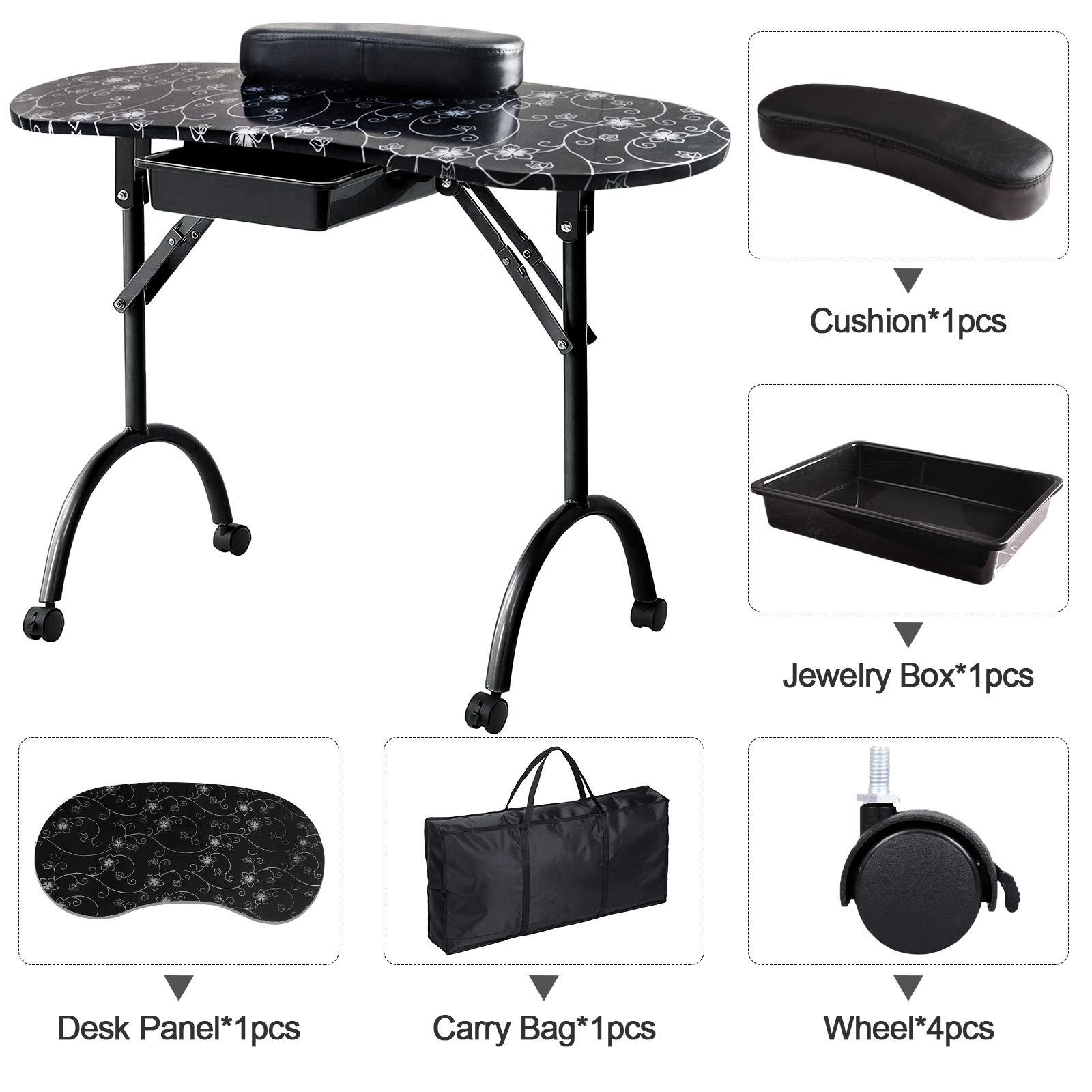 Pattern manicure table Modern  - Workbench Portable Fold ulasan dan harga