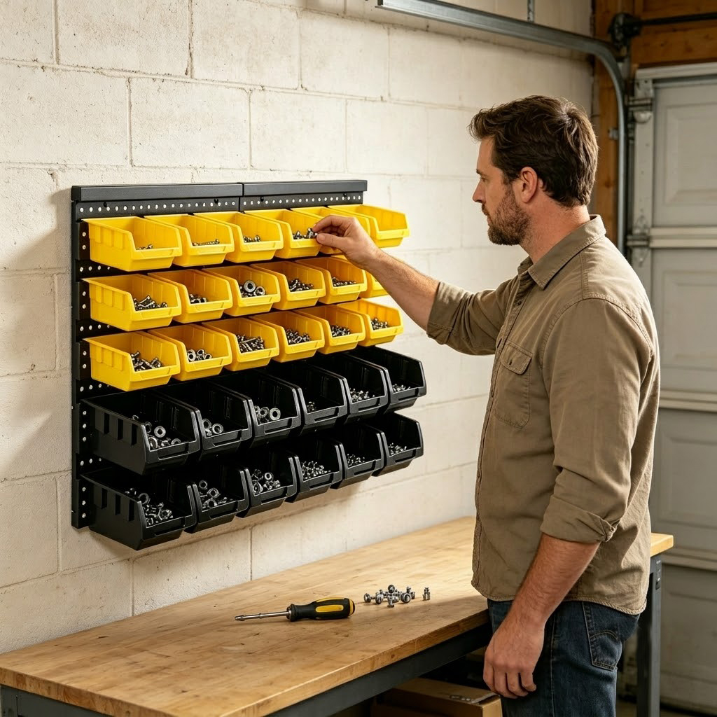 Wall Mounted Storage Bins Orga - Workshop Tools Hanging ulasan dan harga