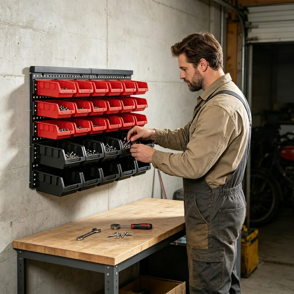 Wall Mounted Storage Bins Orga - Workshop Tools Hanging ulasan dan harga