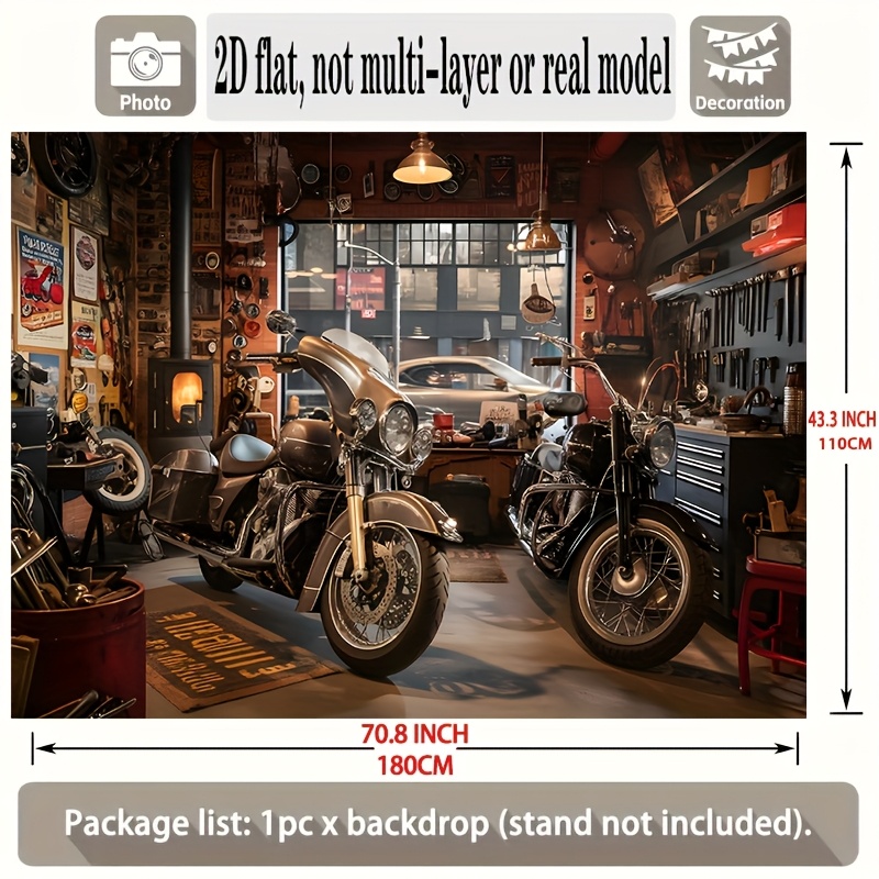 Motorcycle Garage Tapestry Cla - Workshop Tools Hanging ulasan dan harga