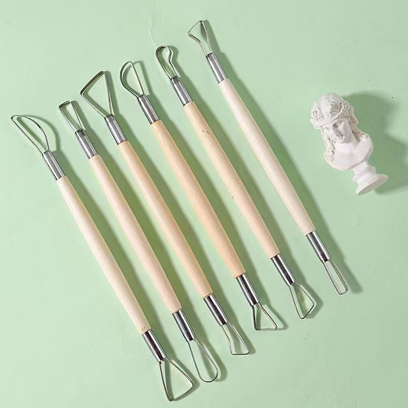 6PCS wooden handle wax pottery - Chisel Set Wood ulasan dan harga