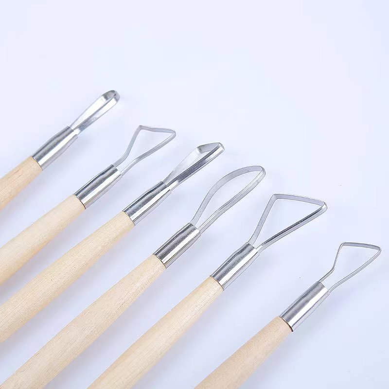 6PCS wooden handle wax pottery - Chisel Set Wood ulasan dan harga